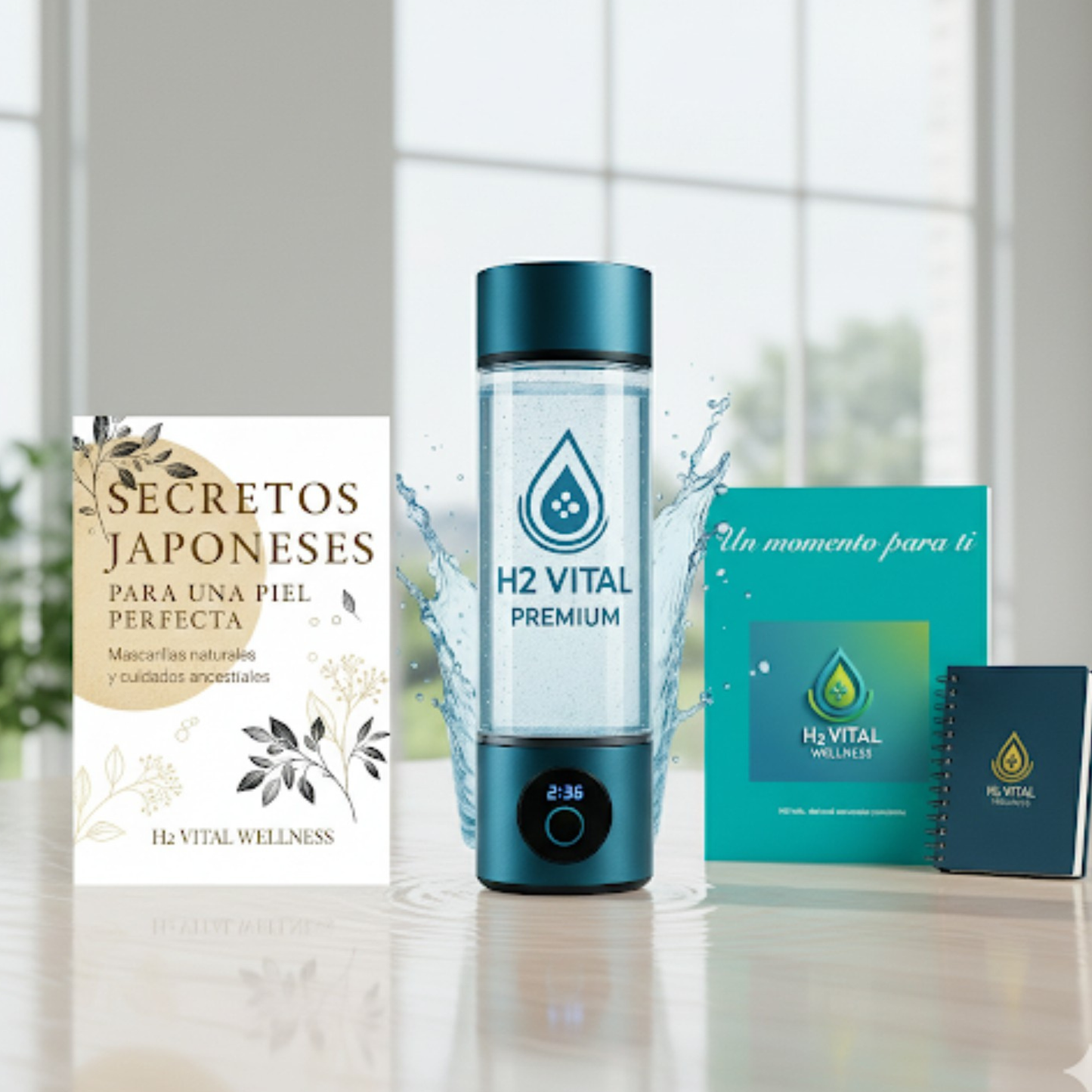 Pack Lanzamiento H2 Vital – Botella + Ebook + Cuadernillo